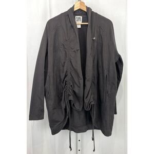 PRAIRIE UNDERGROUND Organic Cotton Oversize Moth Cocoon Jacket Gray Brown XS